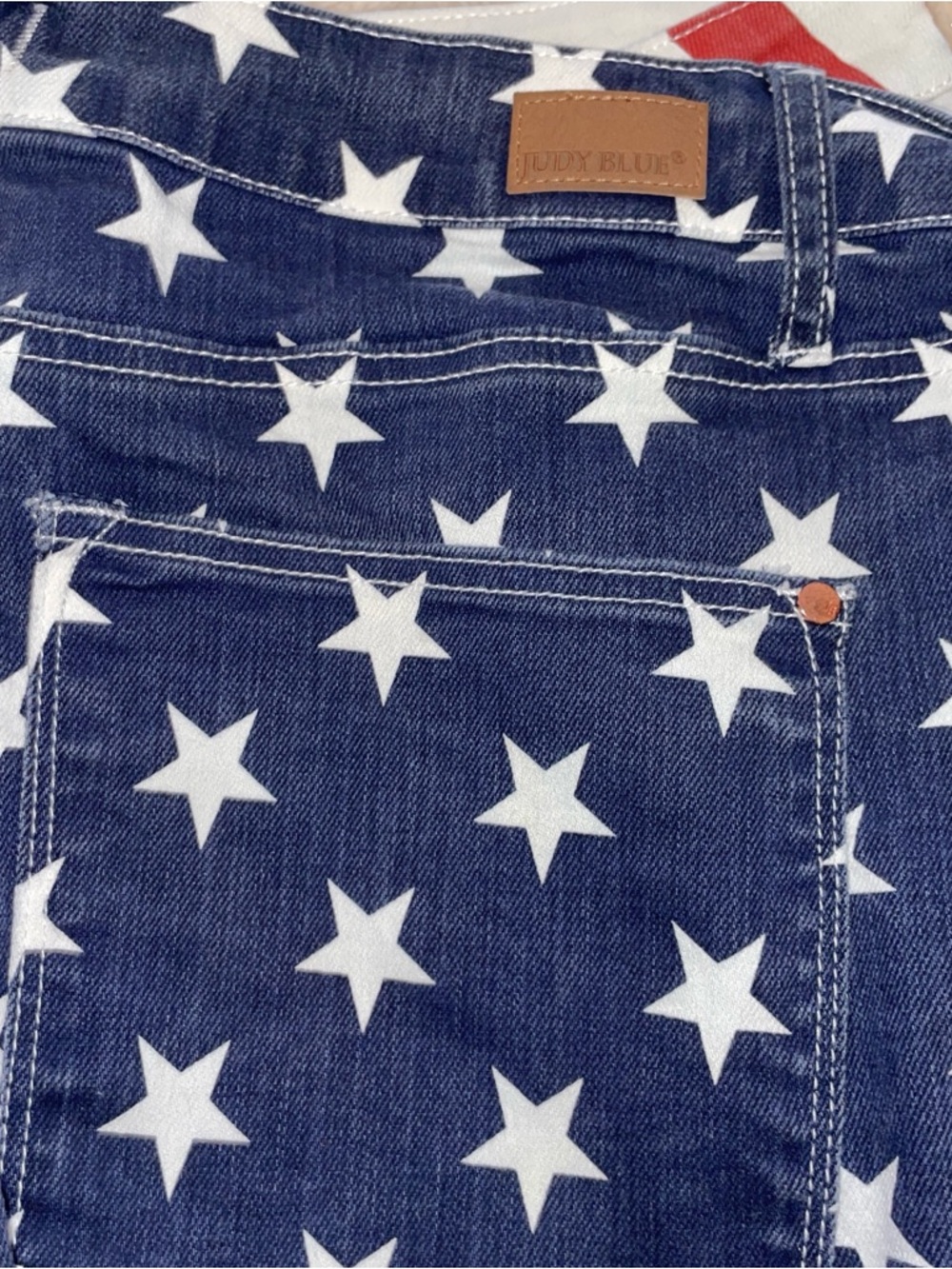 JUDY BLUE Sz.24W Stripes/Stars Patriotic Flare Jeans - Picture 2 of 8